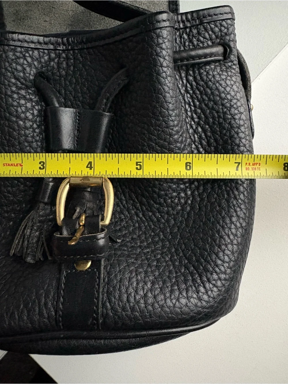 Dooney & Bourke awl Black Leather Mini Drawstring Buckle Bag - Picture 16 of 16